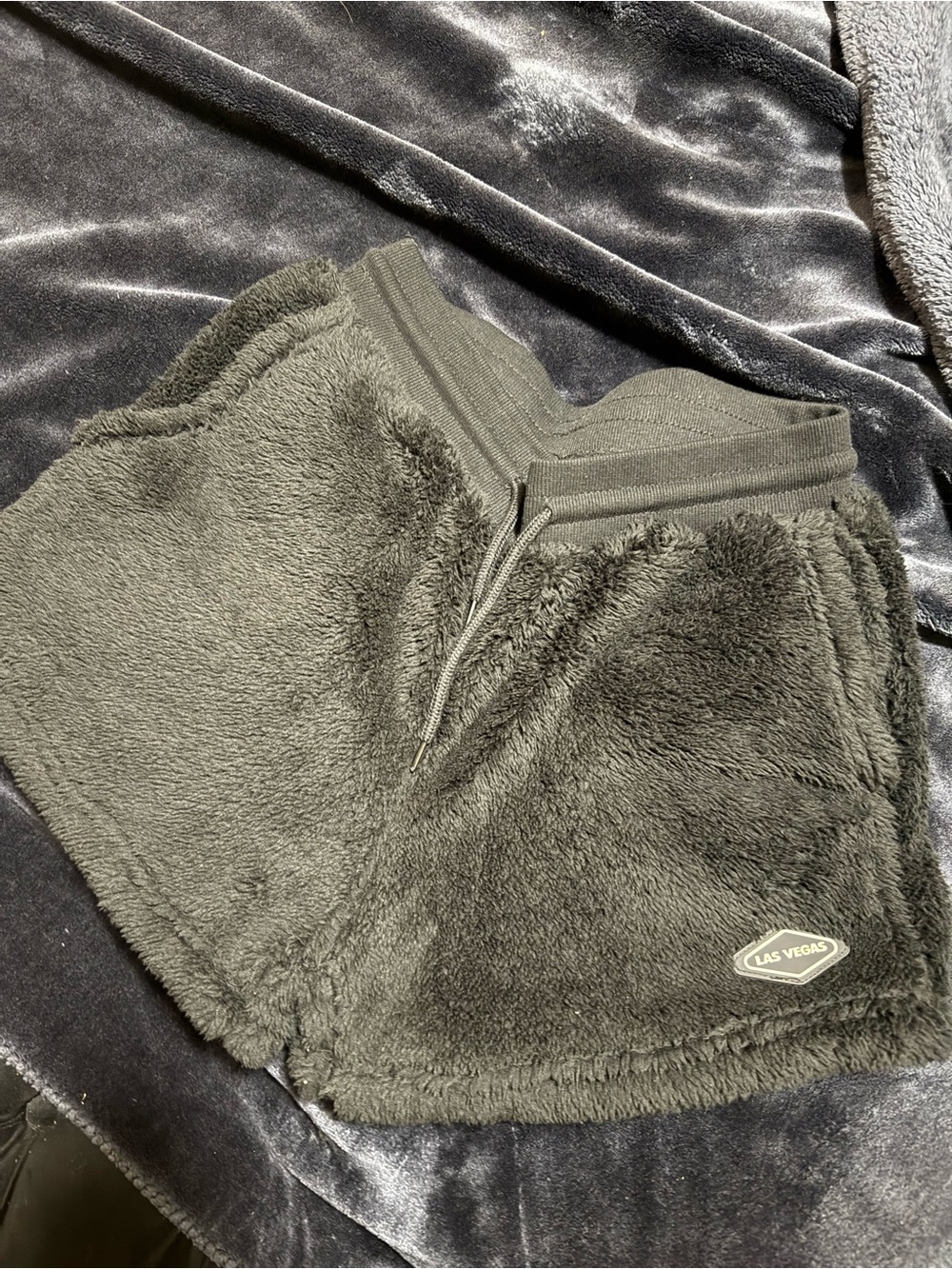 Cozy Plush Shorts with 'Las Vegas' Patch